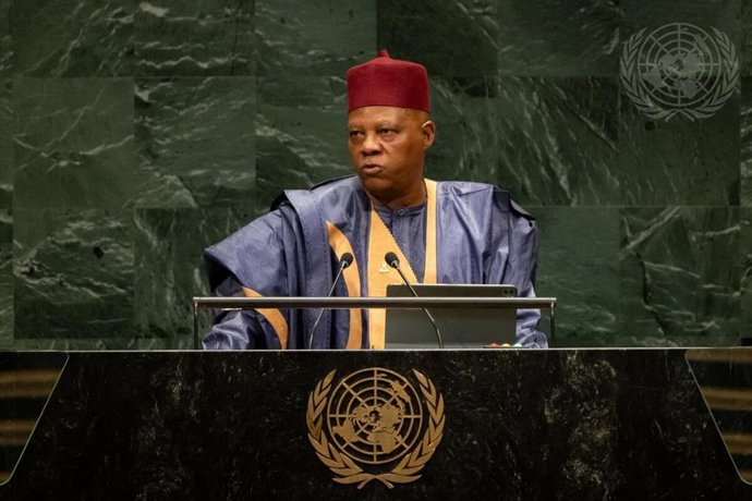 El vicepresidente de Nigeria, Kashim Shettima, en la Asamblea General de Naciones Unidas celebrada en Nueva York