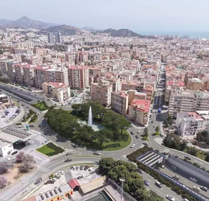 Imagen 3D conceptual de la avenida Valle-Inclán de Málaga tras las obras de soterramiento.