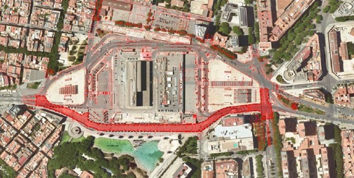 Mapa de la nova fase de les obres de l'estació de Sants