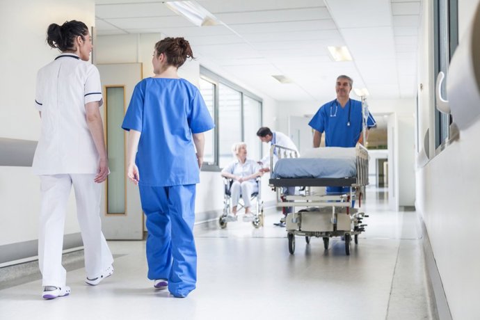 Enfermeras del hospital de Cabueñes, en Gijón.