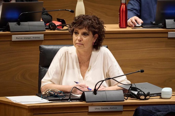 La portavoz del PSN-PSOE en el Parlamento de Navarra, Ainhoa Unzu, durante el debate sobre el Estado de la Comunidad, en el Parlamento de Navarra, a 24 de septiembre de 2026, en Pamplona,