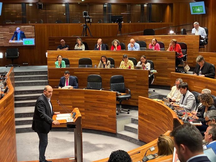 El diputado socialista, José Ramón Huerga, en la Junta General.