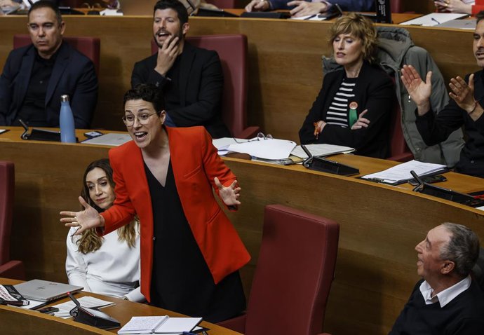 Archivo - Arxiu- Imatge d'arxiu d'Aitana Mes durant una intervenció en Les Corts