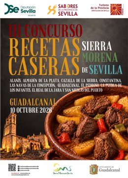 Imagen del cartel de la tercera edición del Concurso de Recetas Caseras de la Sierra Morena de Sevilla.