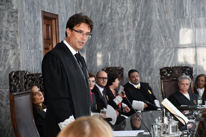 Archivo - Juan Avello, en la toma de posesión como presidente del TSJC
