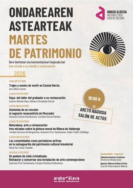Los Martes de Patrimonio regresan con seis conferencias sobre conservación y restauración del patrimonio cultural