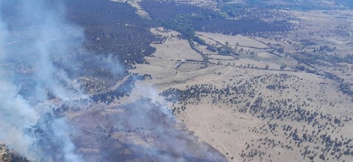 Incendio forestal en Tejadilla (Segovia).