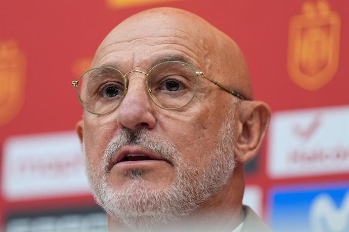 Luis de la Fuente, head coach of Spain, attends a press conference to announce the squad list ahead of the UEFA Nations League 2026/27 matches against Croatia, England and Czech Republic on September 18, 2026, in Las Rozas, Madrid, Spain.