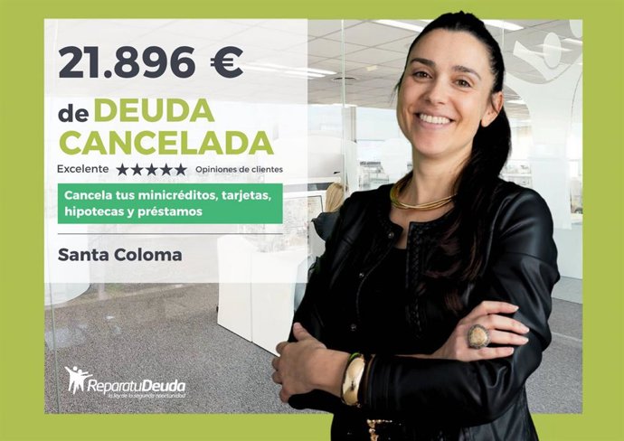 Una mujer de Santa Coloma de Gramenet (Barcelona, Cataluña) deja atrás 21.896 € con Repara tu Deuda