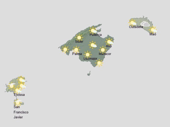 Mapa del tiempo para este sábado 26 de septiembre.