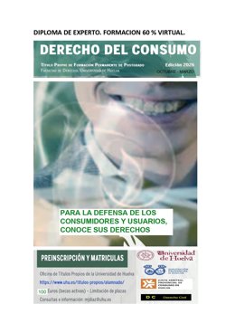 Cartel del curso 'Experto en Derecho del Consumo'.