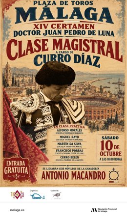 La Escuela Taurina Provincial de Málaga celebra el XIV Certamen Doctor Juan Pedro de Luna, con el maestro Curro Díaz y seis alumnos de escuelas taurinas de España y Portugal