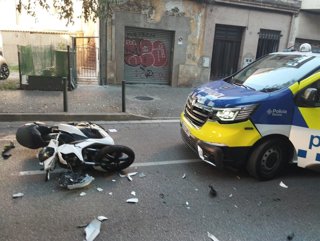 Moto del fugitiu en el centre de Girona