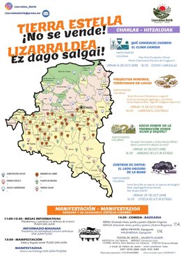 Cartel de la manifestación convocada por Lizarraldea Bizirik-Pueblos vivos.