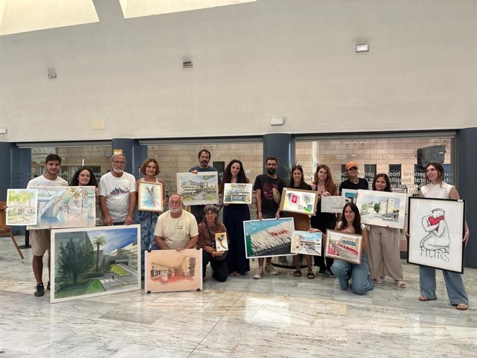 Un total de 16 artistas han retratado el día a día del Hospital Reina Sofía de Córdoba en su I Certamen Nacional de Pintura Rápida