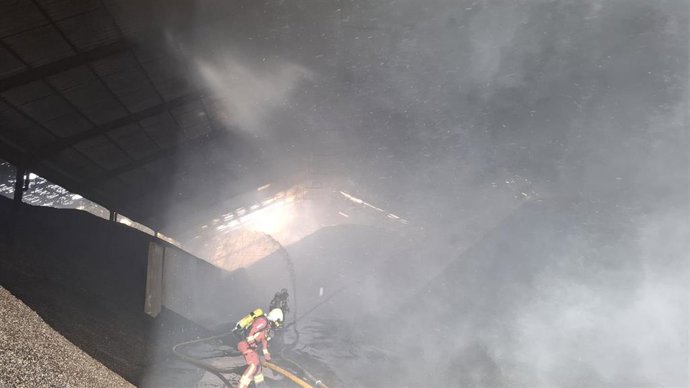 Una nave industrial de almacenaje de semillas de girasol sale ardiendo en la Luisiana