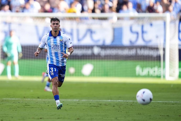 Rafita Garrido of Malaga CF in action during the Spanish league, LaLiga EA Sports, football match played between Malaga CF and Levante UD at La Rosaleda stadium on September 6, 2026, in Malaga, Spain.