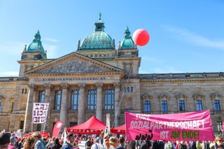 Manifestació per l'estat del benestar a Leipzig, Alemanya