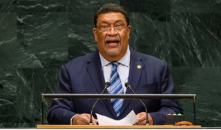 El canciller de Nicaragua, Valdrack Ludwing Jaentschke Whitaker, en la Asamblea General de la ONU