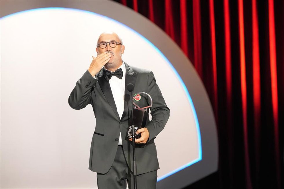 El actor Javier Cámara durante la gala de clausura del Festival de San Sebastián, en el Teatro Victoria Eugenia