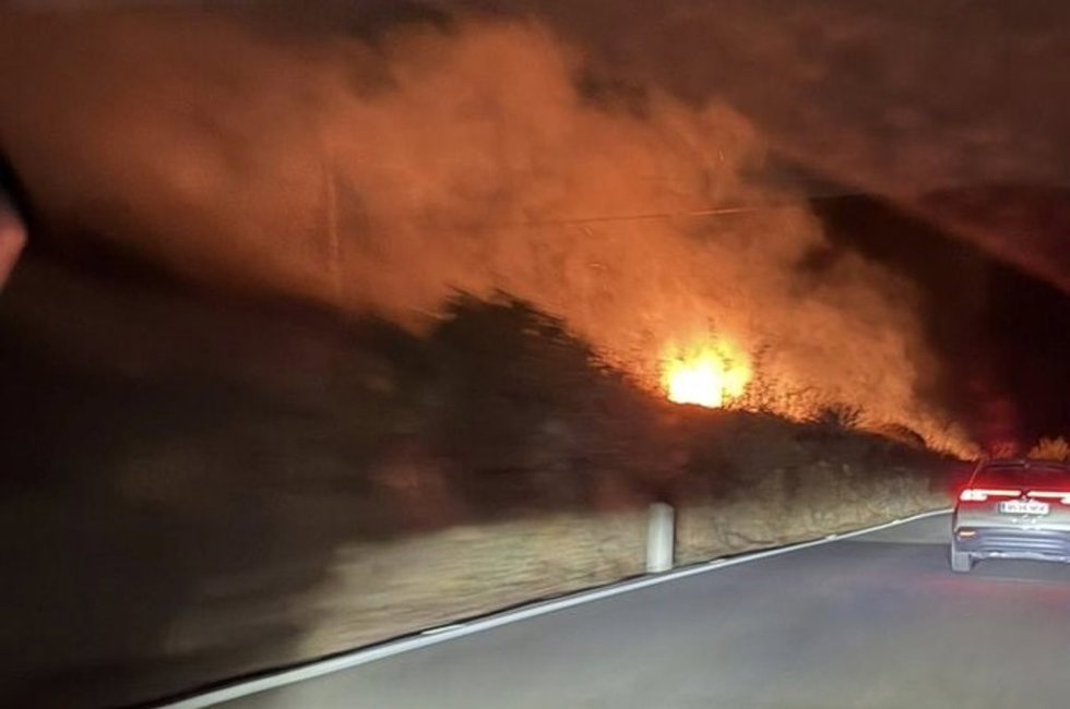 Los bomberos estabilizan un conato de incendio que afectó a 4.300 m2 de terreno en La Pasadilla (Gran Canaria)