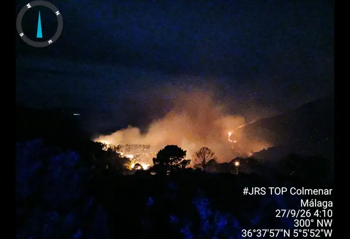 Incendio forestal de Igualeja (Málaga).