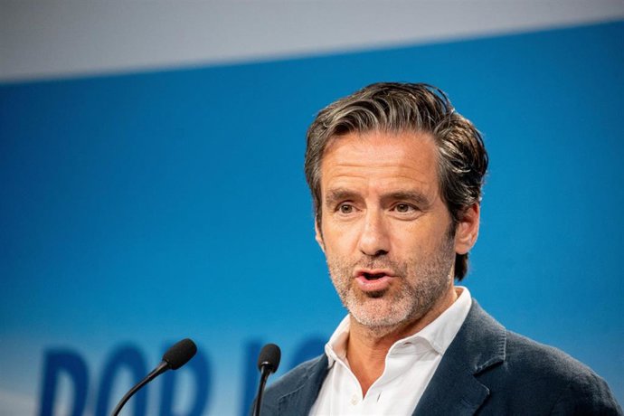 El vicesecretario de Cultura y portavoz del PP, Borja Sémper, durante una rueda de prensa, posterior al Comité de dirección del Partido Popular, en la Sede del PP, a 14 de septiembre de 226, en Madrid (España).