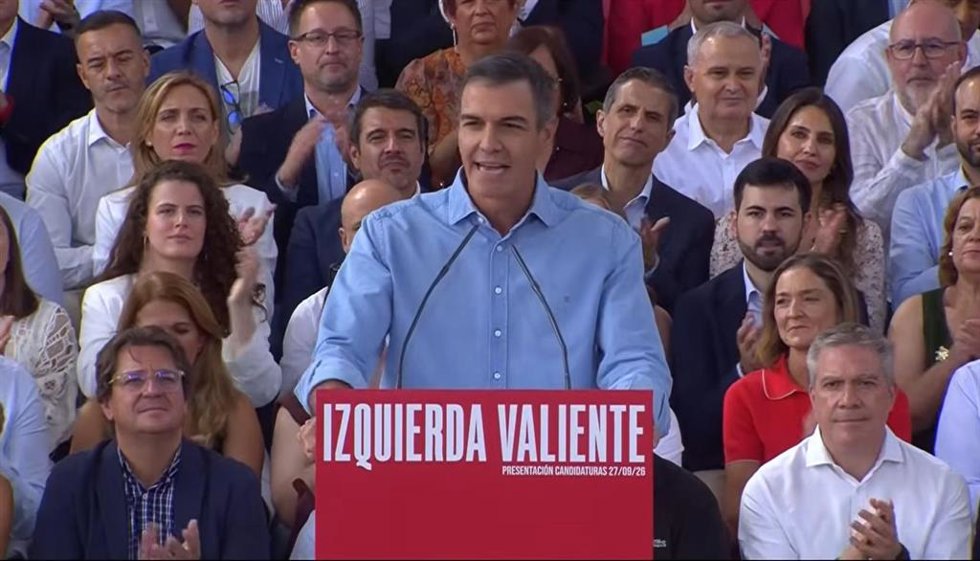 El presidente del Gobierno, Pedro Sánchez, en un acto del PSOE en Getafe
