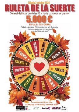 Ruleta de la Suerte el 3 de octubre por el Día del Comercio en la Calle en Calahorra