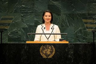 La presidenta peruana, Keiko Fujimori, en la seva recent compareixença davant de l'Assemblea General de l'ONU