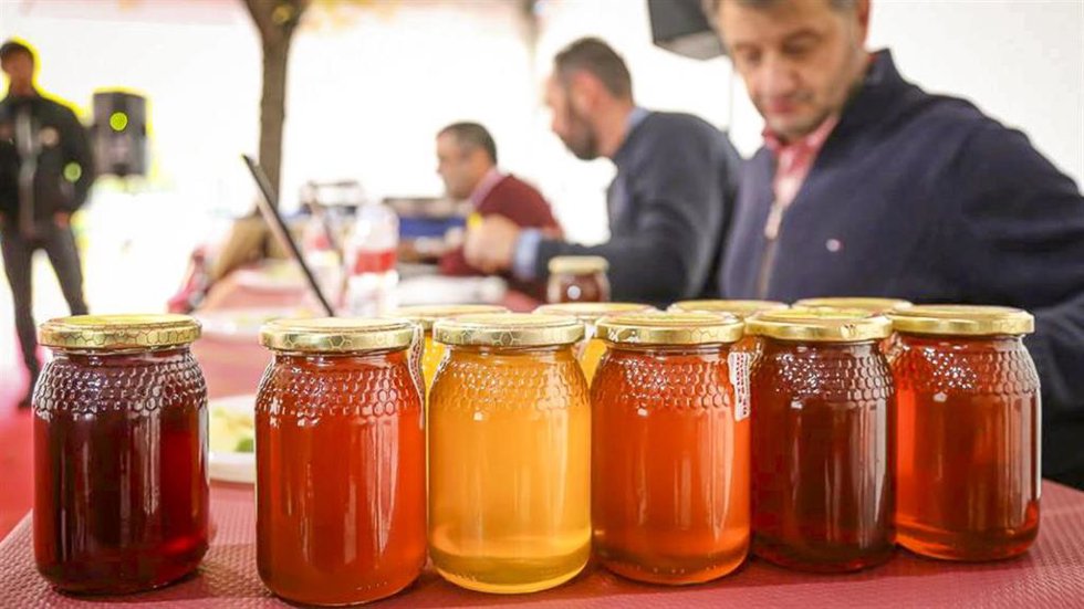 Cata de mieles en la Feria de Apicultura y Turismo de Las Hurdes