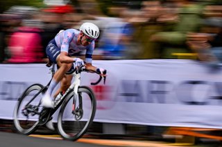 American Brandon McNulty is pictured in action during the elite men Road Race race (273,7 km) at the cycling World Championship, in Montreal, Canada, Sunday 27 September 2026. The UCI road world championships are taking place from 20 to 27 September, in M