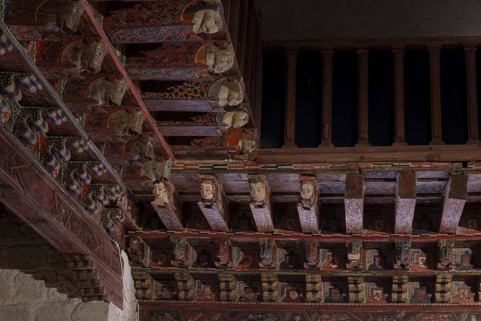 Archivo - Artesonado en la iglesia de Santa María de Becerril de Campos,  que forma parte del Museo Territorial ‘Campos del Renacimiento’.