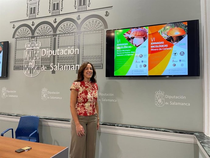 La Diputación impulsa seis jornadas micológicas para poner en valor los recursos naturales y el micoturismo en Salamanca. En la foto, la diputada Pilar Sánchez.