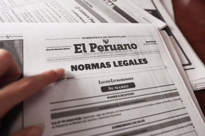 Archivo - Perú.- Estas son las normas legales más importantes del martes 8 de octubre del 2024