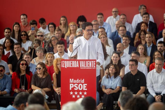 El secretario general del PSOE de Madrid, candidato a la Presidencia de la Comunidad de Madrid y ministro para la Transformación Digital y de la Función Pública, Óscar López, en una imagen de archivo, este domingo.