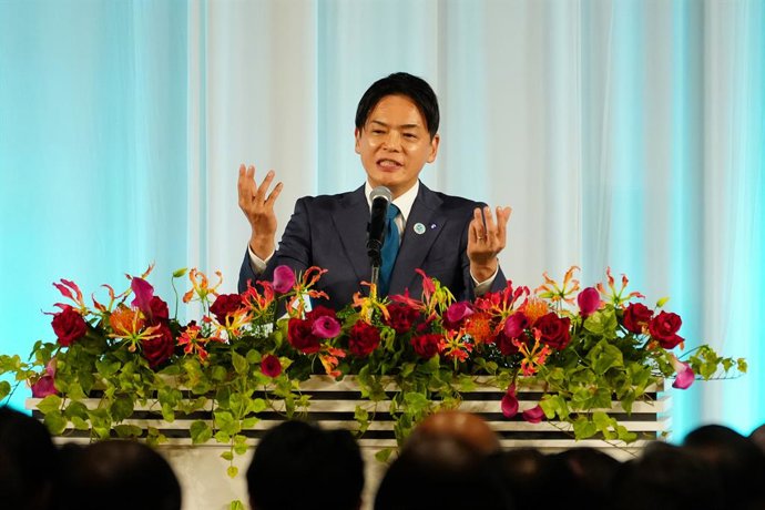 Archivo - Arquivo – 20 de agosto de 2025, Yokohama, Japão: Takeharu Yamanaka, prefeito de Yokohama, profere um discurso durante a recepção de boas-vindas da Nona Conferência Internacional de Tóquio sobre o Desenvolvimento Africano (TICAD 9) em Yokohama, J