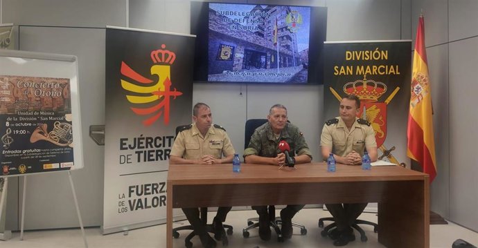 Bravo (I), Esparza y Bascoy presentan el concierto de la Unidad de Música de la División San Marcial.