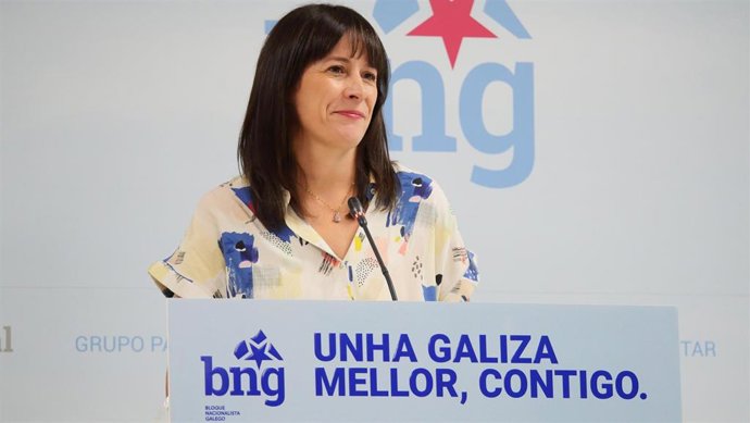 La portavoz nacional del BNG, Ana Pontón, en rueda de prensa