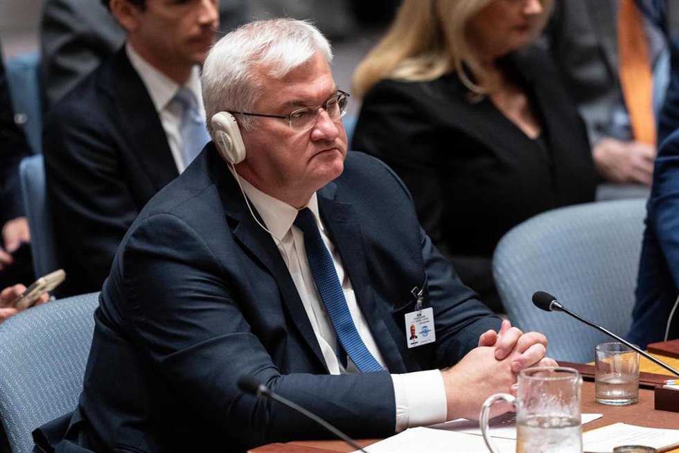 El ministro de Exteriores de Ucrania, Andri Sibiga, durante la Asamblea General de la ONU.