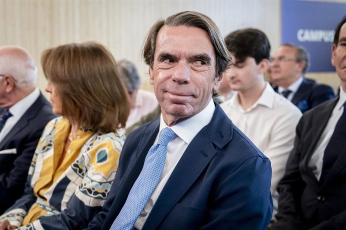 El expresidente del Gobierno y presidente de FAES, José María Aznar, durante la inauguración del Campus FAES 2026, en la Fundación Ortega–Marañón, a 23 de septiembre de 2026, en Madrid (España). Aznar ha inaugurado el Campus FAES 2026 que este año se titu