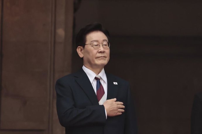 Archivo - El presidente de Corea del Sur, Lee Jae Myung, durante su visita a México.
