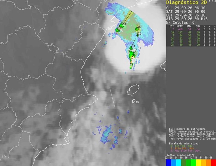 Mapa con precipitaciones