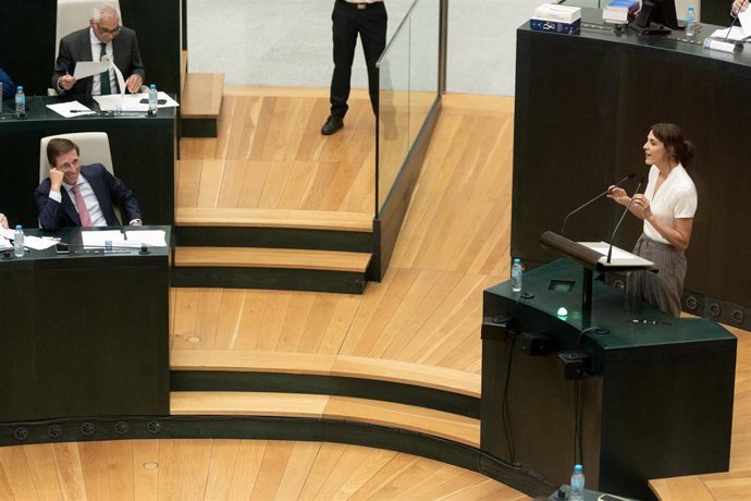 La portavoz de Más Madrid en el Ayuntamiento, Rita Maestre, durante una sesión ordinaria del pleno municipal, en el Palacio de Cibeles, a 29 de septiembre de 2026, en Madrid (España). El desahucio de la octogenaria Maricarmen Abascal de la vivienda en la 