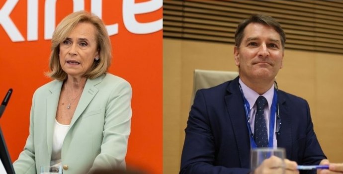 La consejera delegada de Bankinter, Gloria Ortiz y el director de la Oficina de Asuntos Económicos y G20 de la Presidencia del Gobierno de España, Manuel de la Rocha-Vázquez