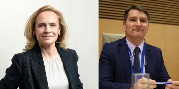 La consejera delegada de Bankinter, Gloria Ortiz y el director de la Oficina de Asuntos Económicos y G20 de la Presidencia del Gobierno de España, Manuel de la Rocha-Vázquez