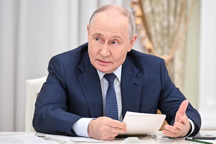 RUSSIA, MOSCOW - SEPTEMBER 28, 2026: Russia's President Vladimir Putin is seen during a meeting with the leaders of the parties that won seats in the Russian State Duma in the 2026 Russian parliamentary election