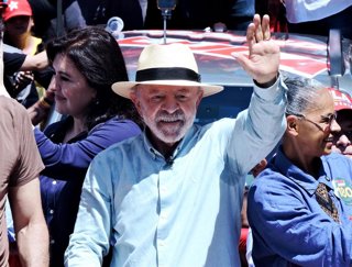 Presidente de Brasil, Luiz Inácio Lula da Silva, en un acto de campaña en Sau Paulo, Brasil