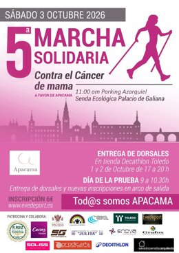 Cartel de la marcha organizada por Apacama en Toledo.