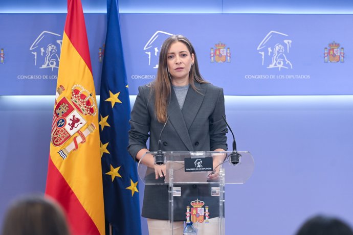 La portavoz del PP en el Congreso, Ester Muñoz, durante una rueda de prensa, en el Congreso de los Diputados, a 29 de septiembre de 2026, en Madrid (España).